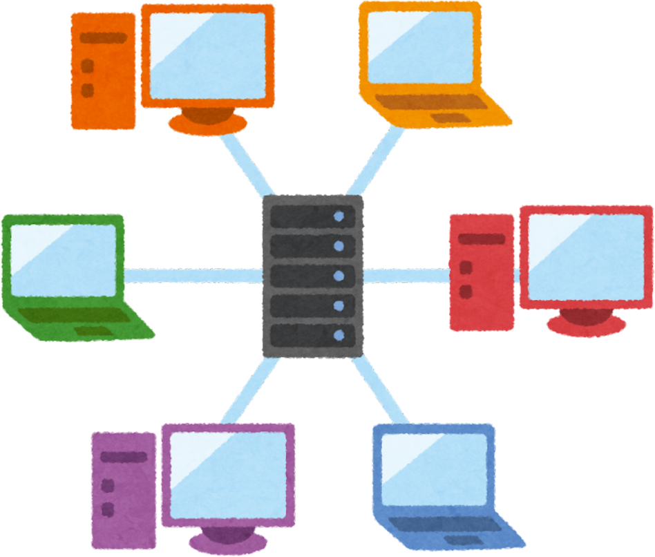 Illustration of Client-Server Network