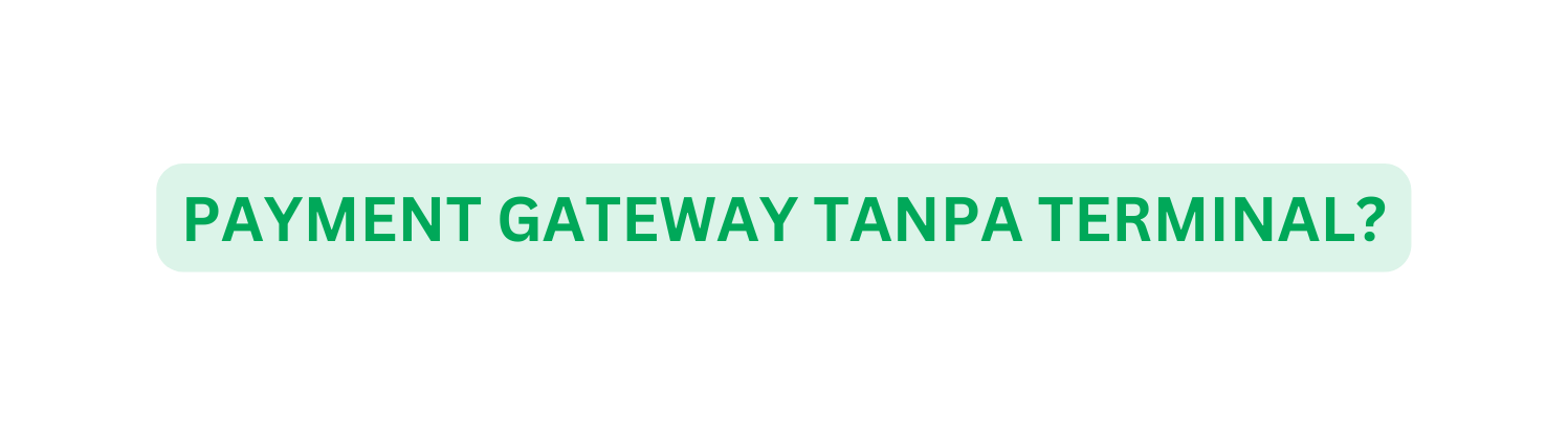 PAYMENT GATEWAY TANPA TERMINAL